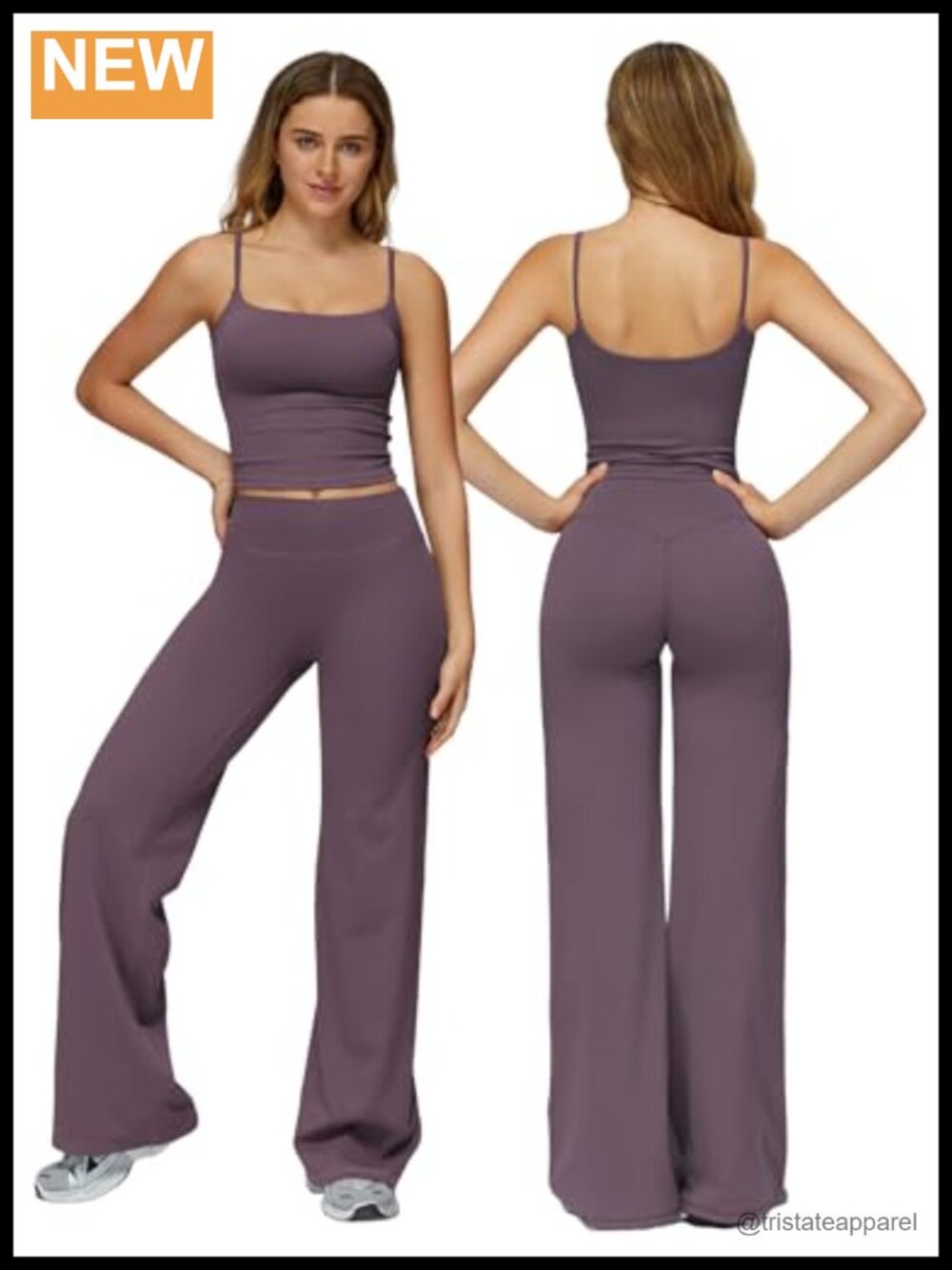 2 Piece Workout Set Sports Bra & Wide Leg Yoga Pants High Stretch